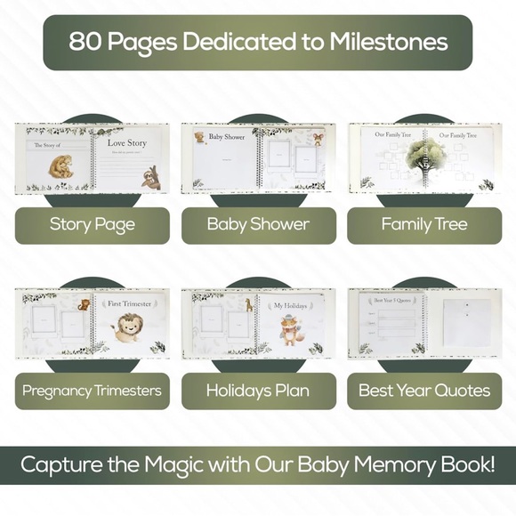 Animal Themed Baby Milestone Book - Picture 2 of 14